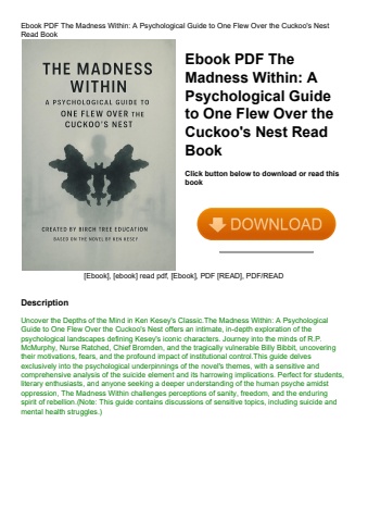 ebook pdf  the madness within a psychological guide to one flew over the cuckoo's nest read book