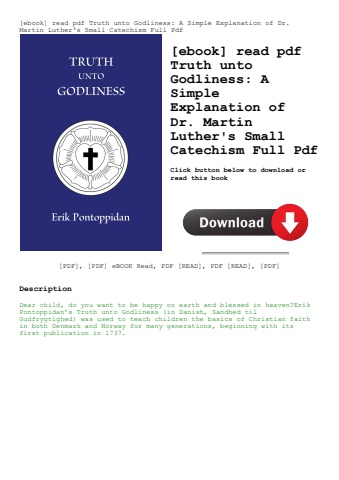 [ebook] read pdf truth unto godliness a simple explanation of dr