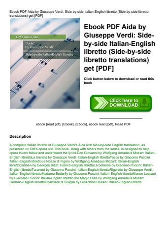 ebook pdf  aida by giuseppe verdi side-by-side italian-english libretto (side-by-side libretto trans