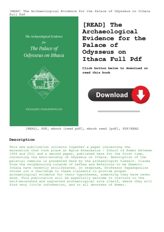 [read] the archaeological evidence for the palace of odysseus on ithaca full pdf