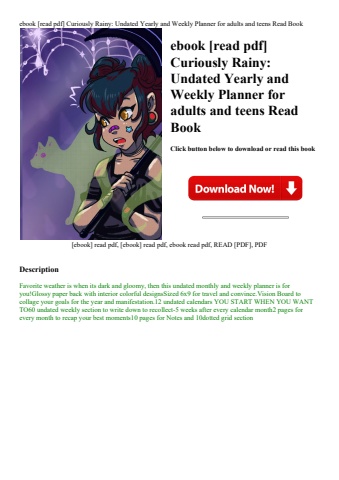 ebook [read pdf] curiously rainy undated yearly and weekly planner for adults and teens read book