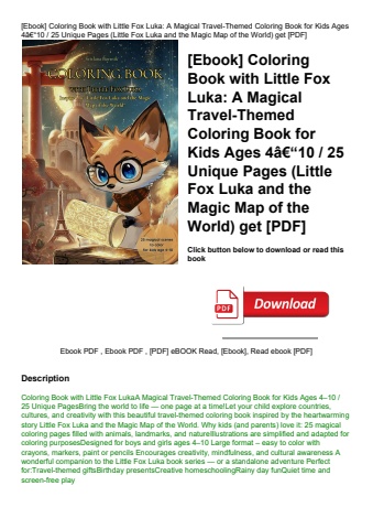 [ebook] coloring book with little fox luka a magical travel-themed coloring book for kids ages 4ã¢â€