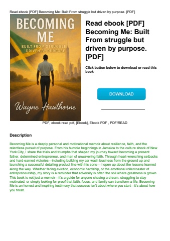 read ebook [pdf] becoming me built from struggle but driven by purpose