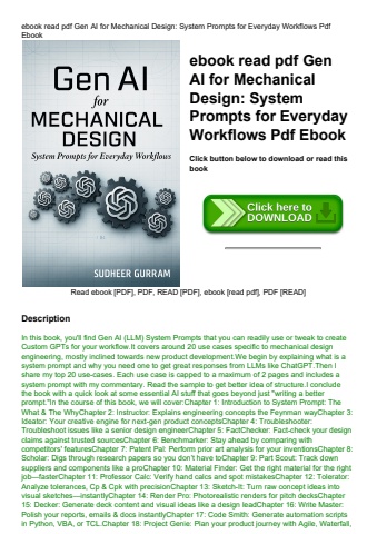 ebook read pdf gen ai for mechanical design system prompts for everyday workflows pdf ebook