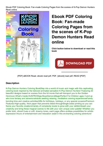 ebook pdf  coloring book fan-made coloring pages from the scenes of k-pop demon hunters read online