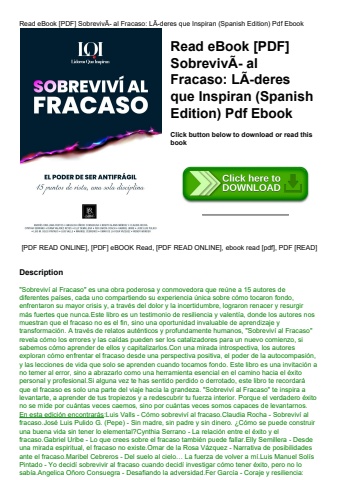 read ebook [pdf] sobrevivãƒâ­ al fracaso lãƒâ­deres que inspiran (spanish edition) pdf ebook