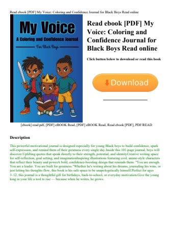 read ebook [pdf] my voice coloring and confidence journal for black boys read online