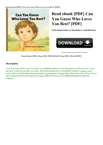 read ebook [pdf] can you guess who loves you best [pdf]