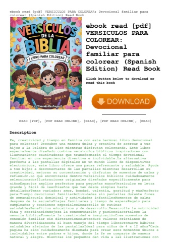 ebook read [pdf] versiculos para colorear devocional familiar para colorear (spanish edition) read b