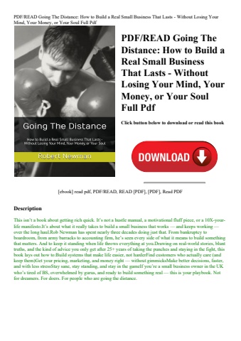 pdfread going the distance how to build a real small business that lasts - without losing your mind