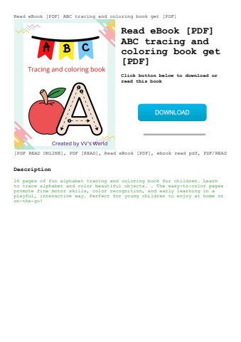 read ebook [pdf] abc tracing and coloring book get [pdf]