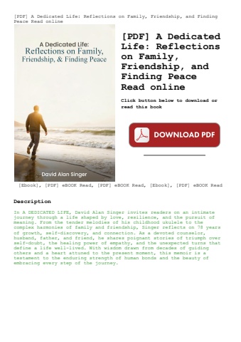 [pdf] a dedicated life reflections on family  friendship  and finding peace read online