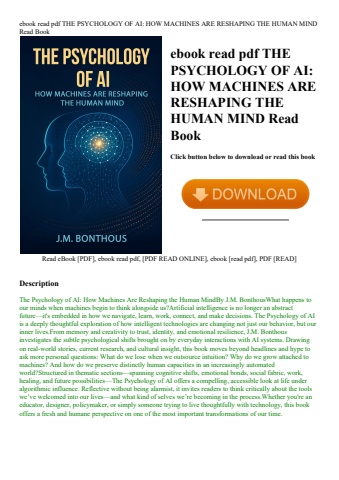 ebook read pdf the psychology of ai how machines are reshaping the human mind read book