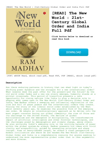 [read] the new world  21st-century global order and india full pdf
