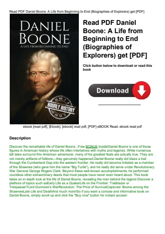 read pdf daniel boone a life from beginning to end (biographies of explorers) get [pdf]