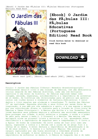 [ebook] o jardim das fãƒâ¡bulas iii fãƒâ¡bulas educativas (portuguese edition) read book