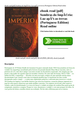 ebook read [pdf] sombras do impãƒâ©rio luz apãƒâ³s as trevas (portuguese edition) read online