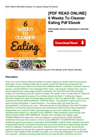 [pdf read online] 6 weeks to cleaner eating pdf ebook
