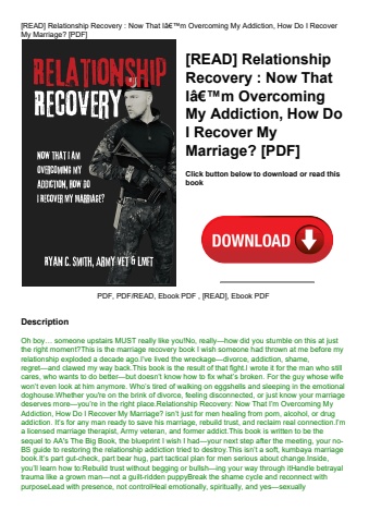 [read] relationship recovery  now that iã¢â€â™m overcoming my addiction  how do i recover my marriag