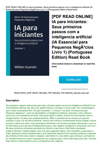 [pdf read online] ia para iniciantes seus primeiros passos com a inteligencia artificial (ia essenci