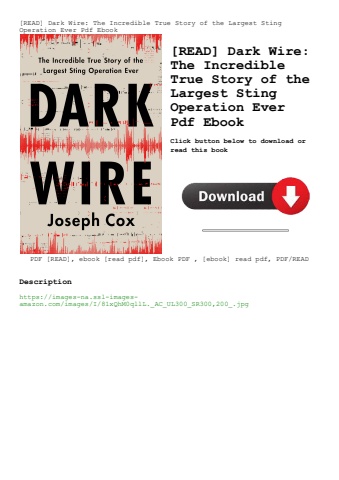 [read] dark wire the incredible true story of the largest sting operation ever pdf ebook