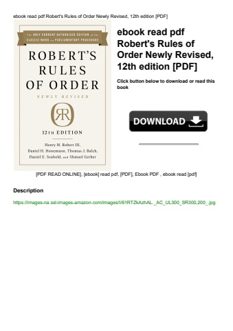 ebook read pdf robert's rules of order newly revised  12th edition [pdf]