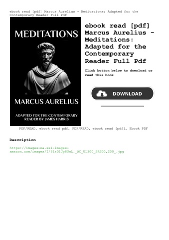 ebook read [pdf] marcus aurelius - meditations adapted for the contemporary reader full pdf