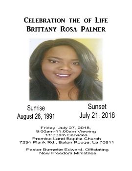Brittany Obituary with Inserts Big
