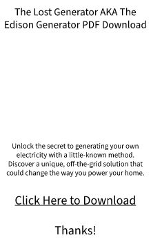 The Lost Generator AKA The Edison Generator PDF Download FREE Doc?