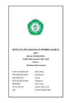 RENCANA PELAKSANAAN PEMBELAJARAN