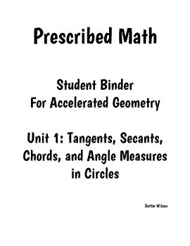 Wilson Tangents, secants, chords, angles in circles student binder_Neat