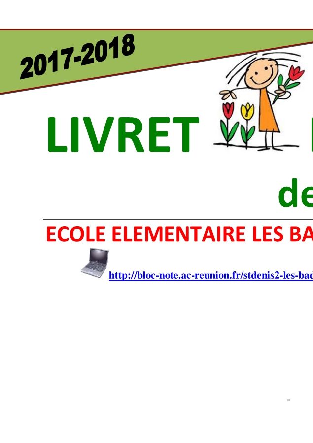 LIVRET D'ACCUEIL  DE L'ENSEIGNANT 2017-2018