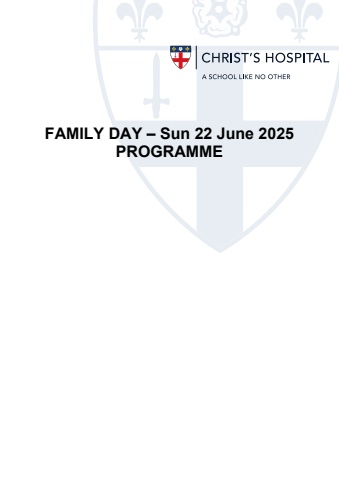 Family Day Sun 22 June 2025 Programme