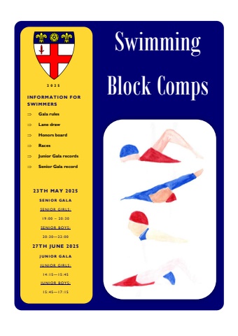 Swimming Block Comps Programme 2025