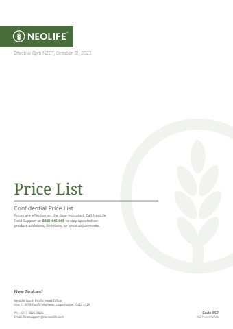 NeoLife Price List 2023 New Zealand