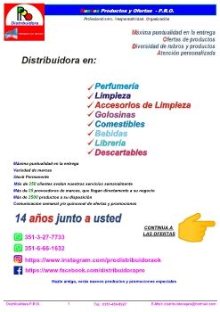 Nuevos Productos y Ofertas - P.R.O.