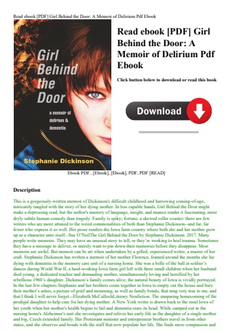read ebook [pdf] girl behind the door a memoir of delirium pdf ebook