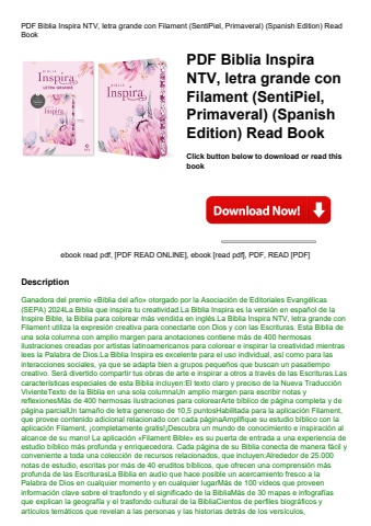 pdf biblia inspira ntv  letra grande con filament (sentipiel  primaveral) (spanish edition) read boo