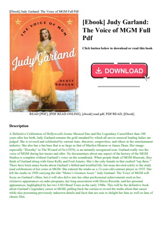 [ebook] judy garland the voice of mgm full pdf