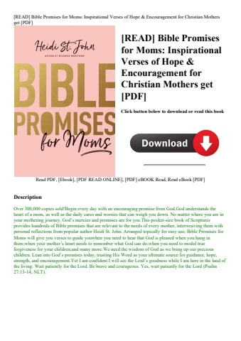[read] bible promises for moms inspirational verses of hope & encouragement for christian mothers ge