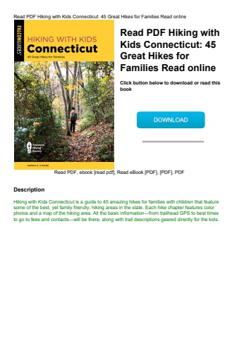 read pdf hiking with kids connecticut 45 great hikes for families read online