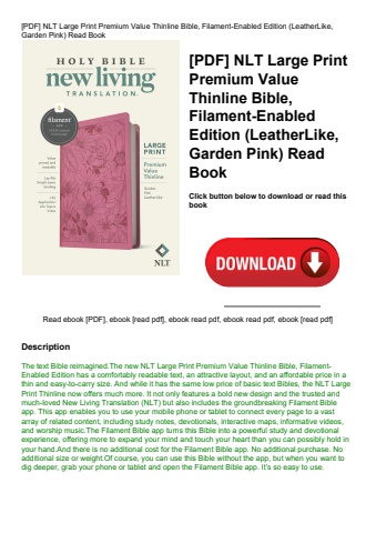 [pdf] nlt large print premium value thinline bible  filament-enabled edition (leatherlike  garden pi