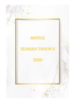 KOLEKSI MODUL SEJARAH TAHUN 6 2020