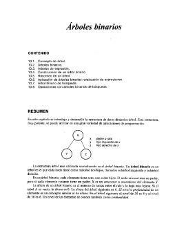 Resumen del tema Árboles binarios