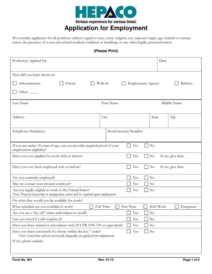 Pre-Interview Application Packet