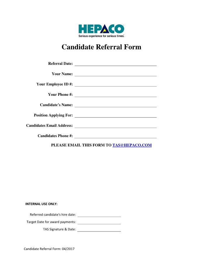 Candidate Referral Form