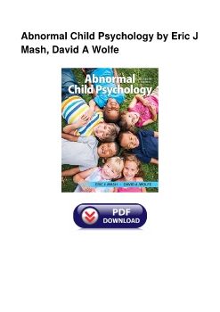 Abnormal Child Psychology by Eric J Mash, David A Wolfe