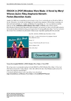 EBOOK in [PDF] Mistakes Were Made: A Novel by Meryl Wilsner,Quinn Riley,Stephanie Németh-Parker,Macmillan Audio