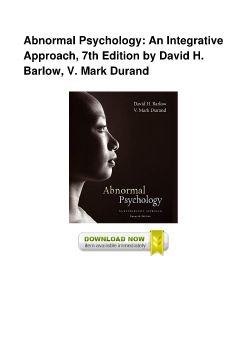 Abnormal Psychology: An Integrative Approach, 7th Edition by David H. Barlow, V. Mark Durand