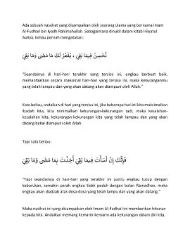 nasehat puasa